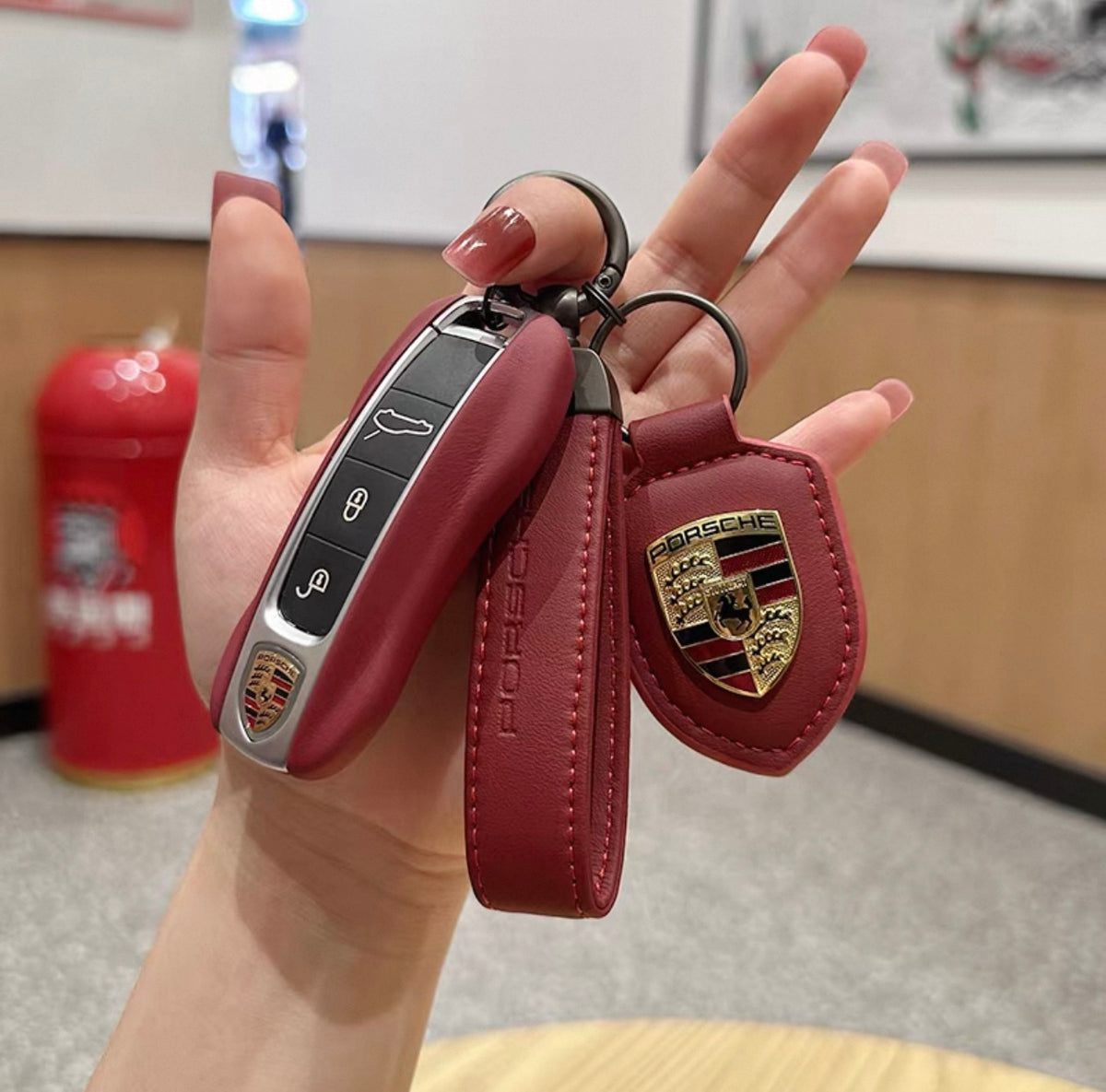 Genuine Leather Car Key Fob Cover Set*P3