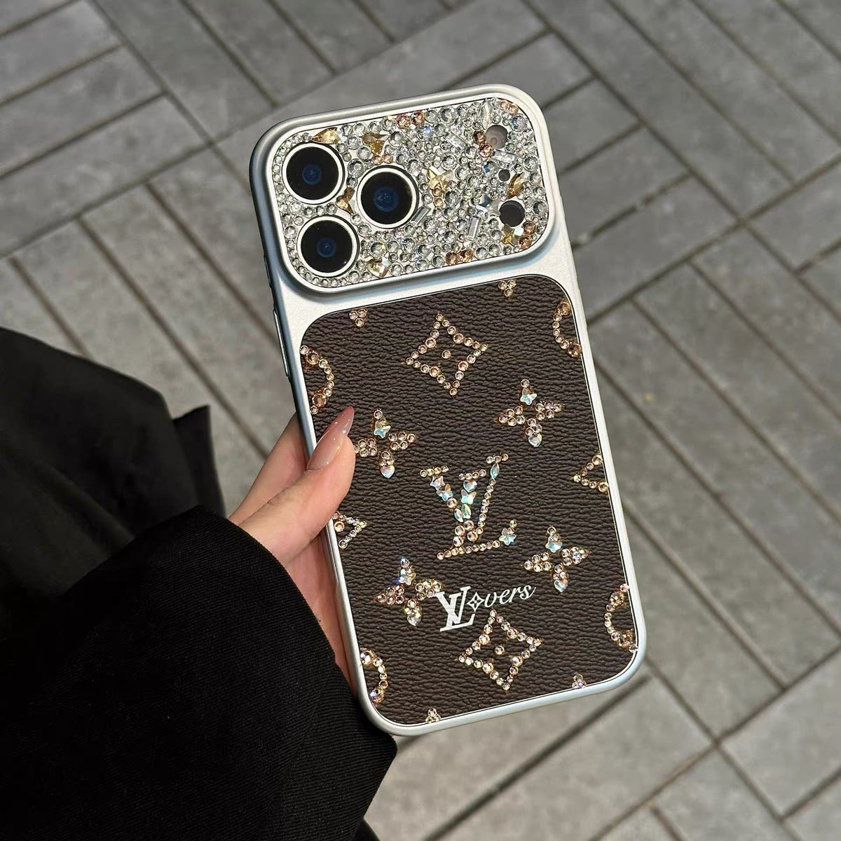 Luxury Rhinestone Monogram Case