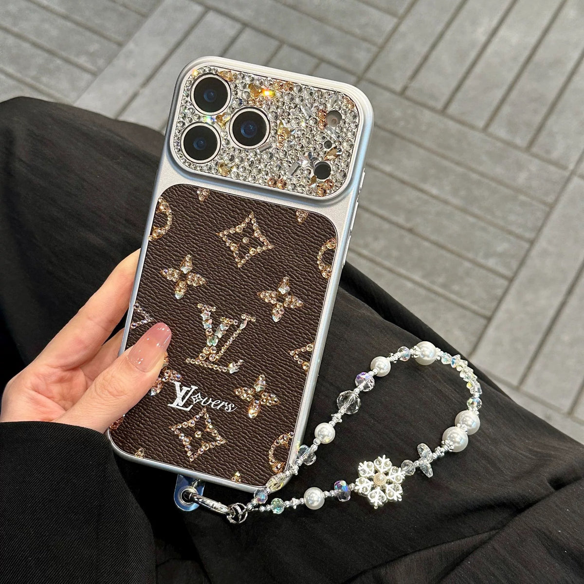 Luxury Rhinestone Monogram Case