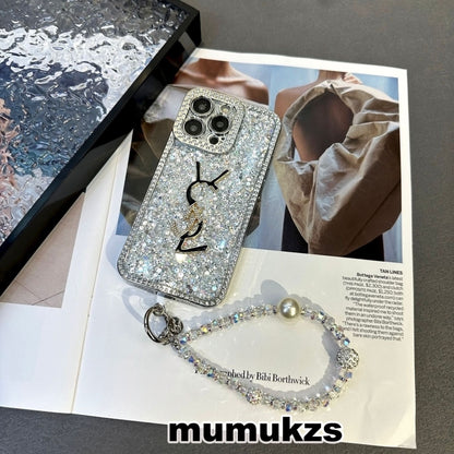 Luksus Glitter Holographic Y - S - L-inspireret iPhone-cover – Diamond Shine Edition