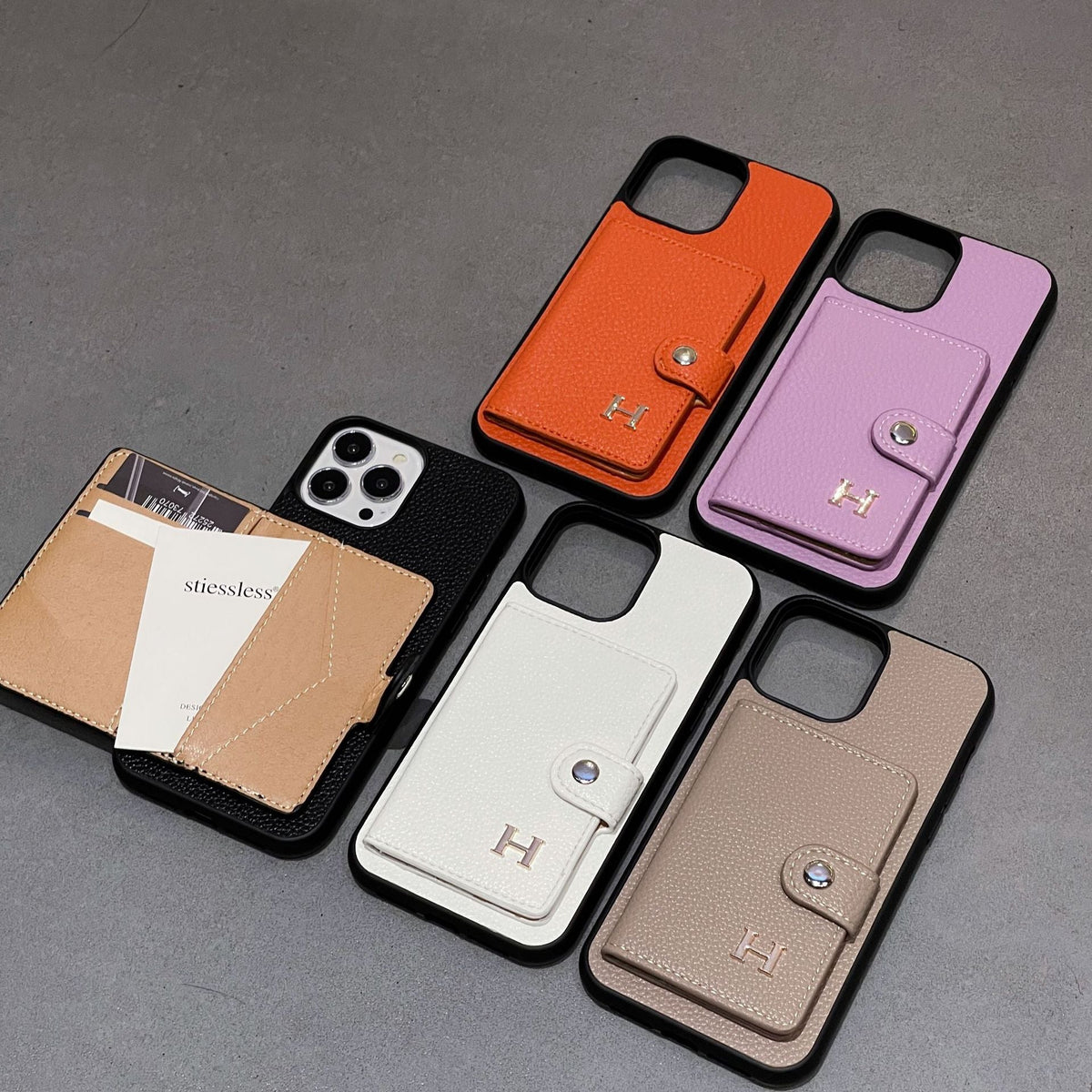 H Læderkortholder iPhone-etui
