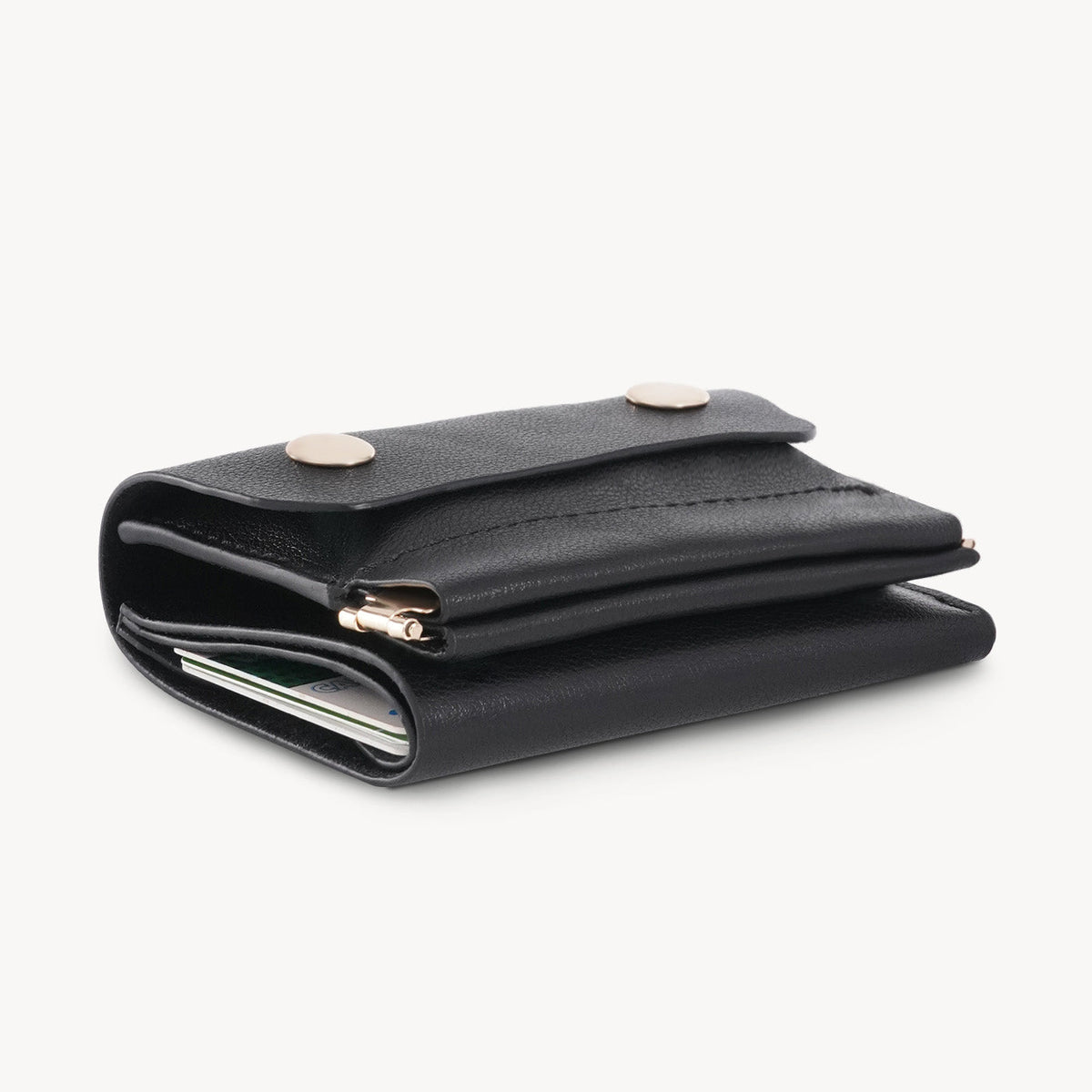 Vintage Genuine Leather Spring‑Open Short Wallet