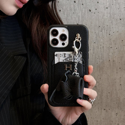 H Card Holder Læder Pendant iPhone-etui