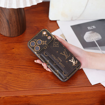 Luxury Advanced Leather iPhone Case with Card Holder & Strap