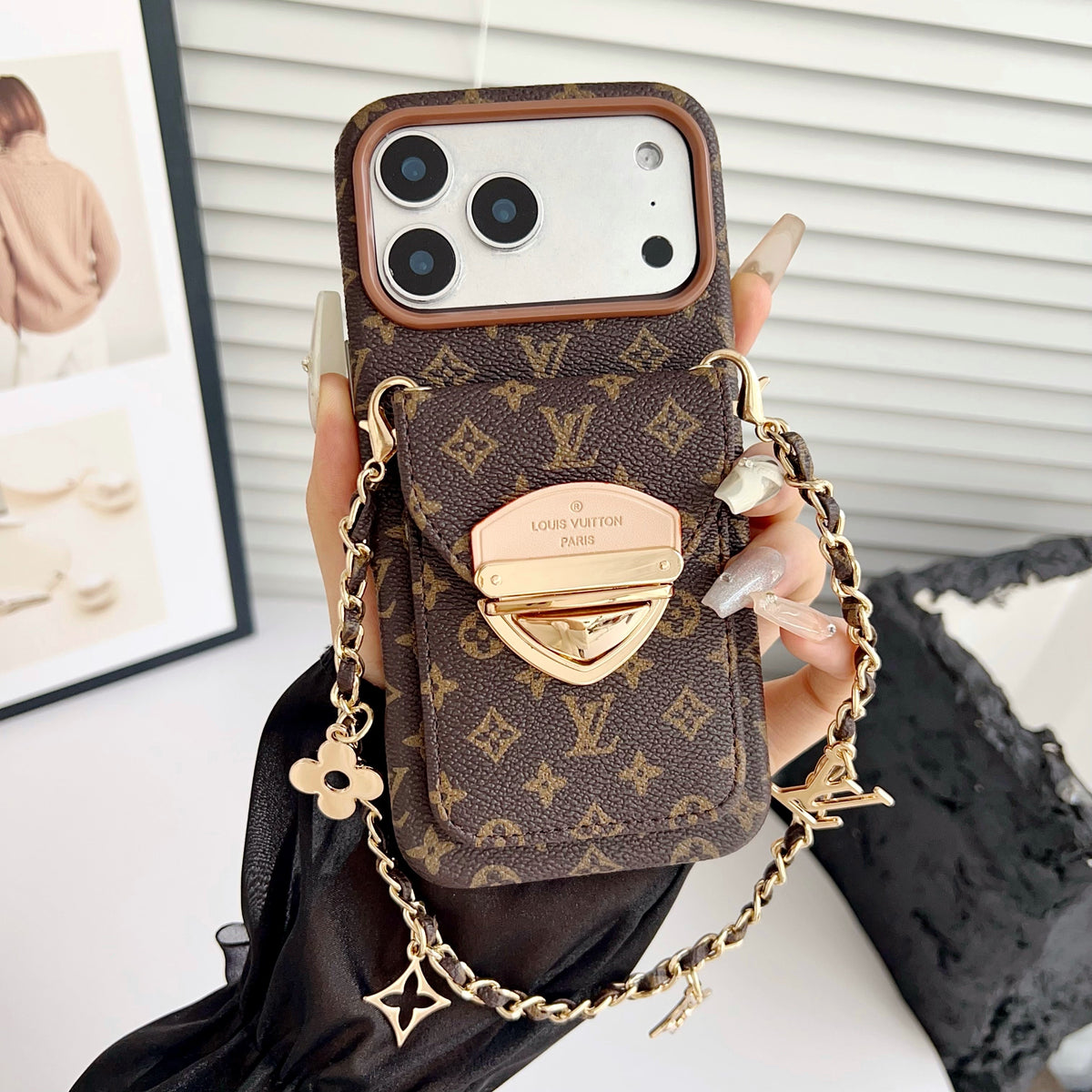 حافظة iPhone فاخرة كروس مع جيب للبطاقة  &  حزام قابل للفصل