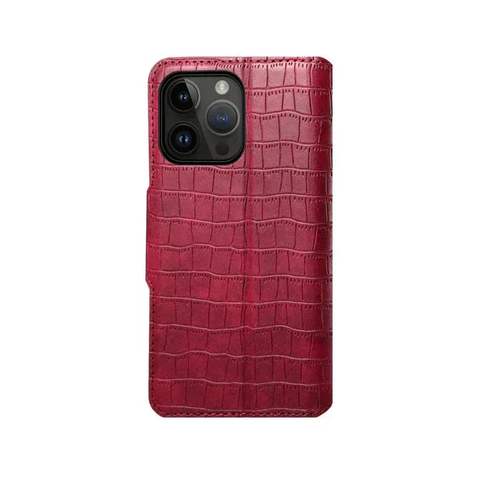 Alligator Print iPhone-etui med pung og rem