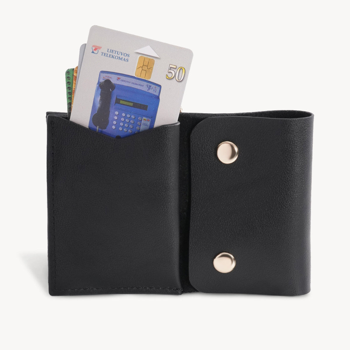Vintage Genuine Leather Spring‑Open Short Wallet