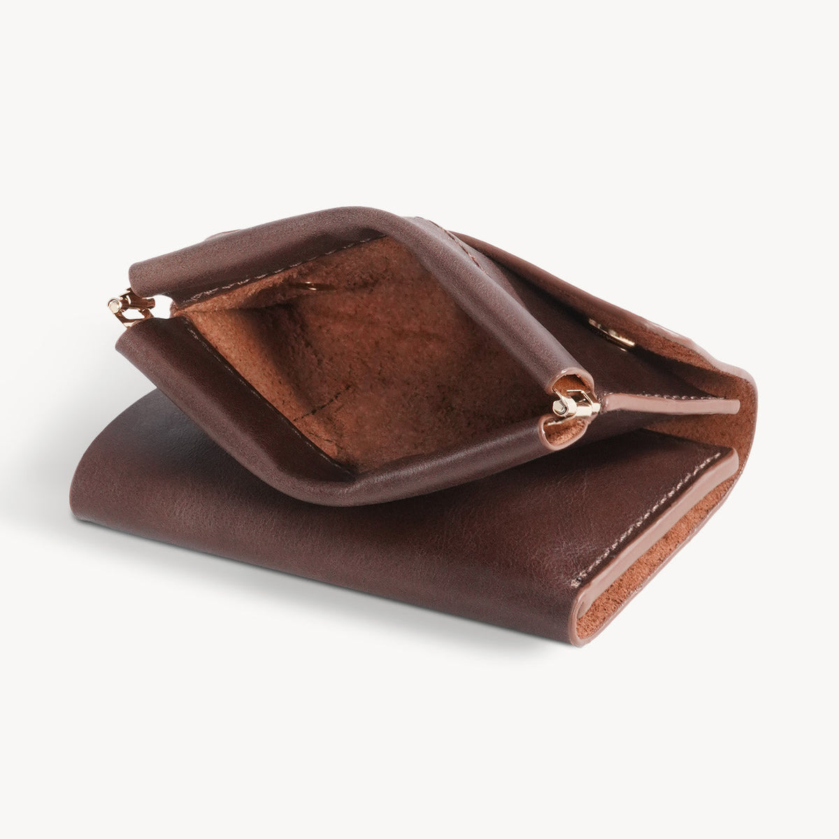 Vintage Genuine Leather Spring‑Open Short Wallet