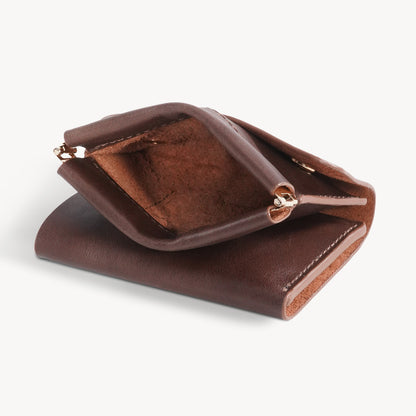 Vintage Genuine Leather Spring‑Open Short Wallet