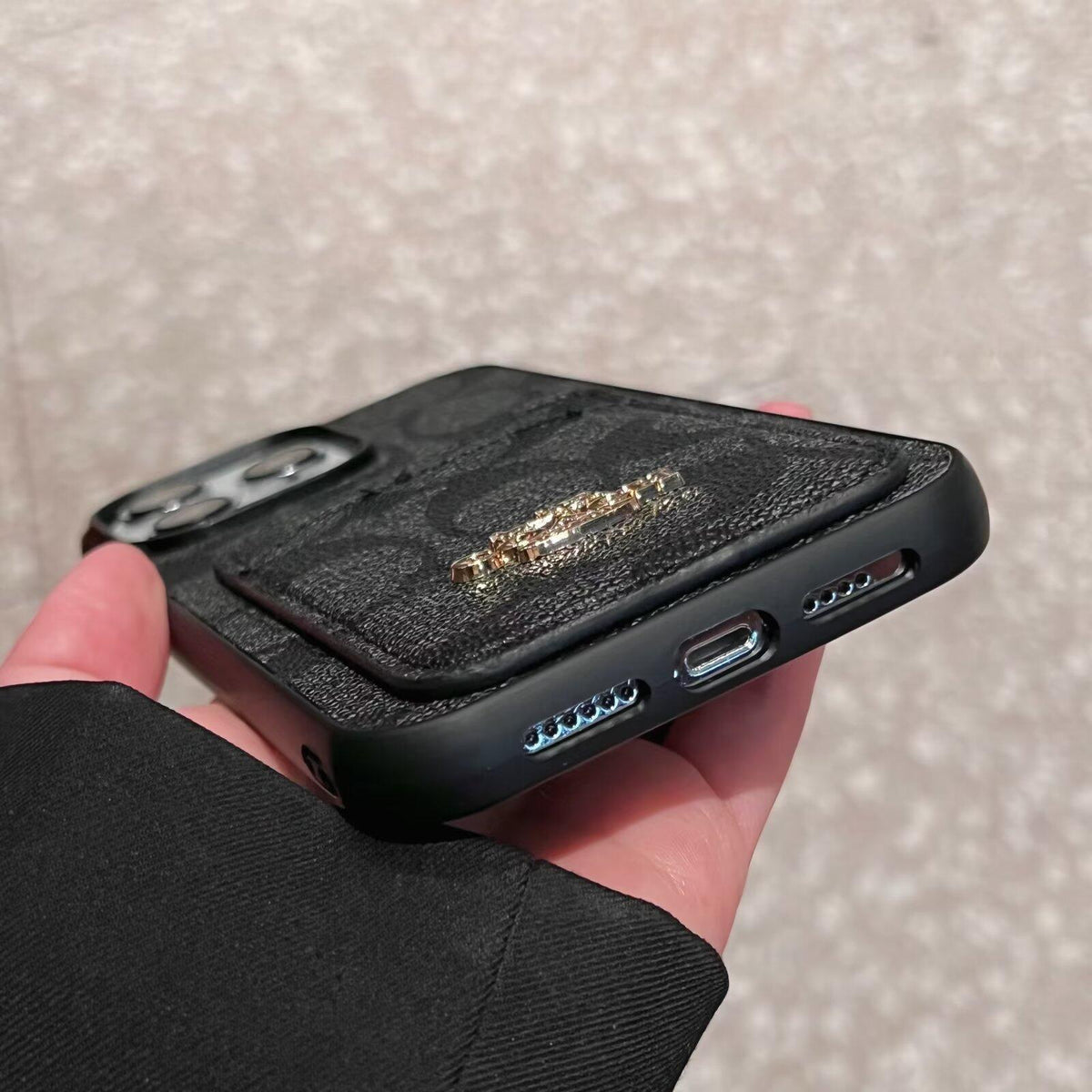 Klassisk korttaske i læder til iPhone