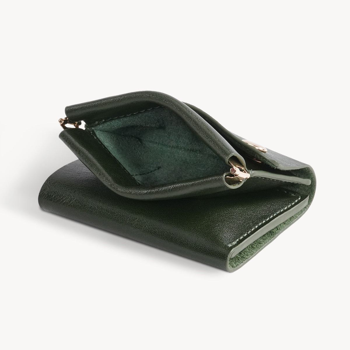 Vintage Genuine Leather Spring‑Open Short Wallet
