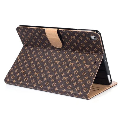 Luxury iPad Case Canvas Monogram Leather Fresh Summer Theme Pattern