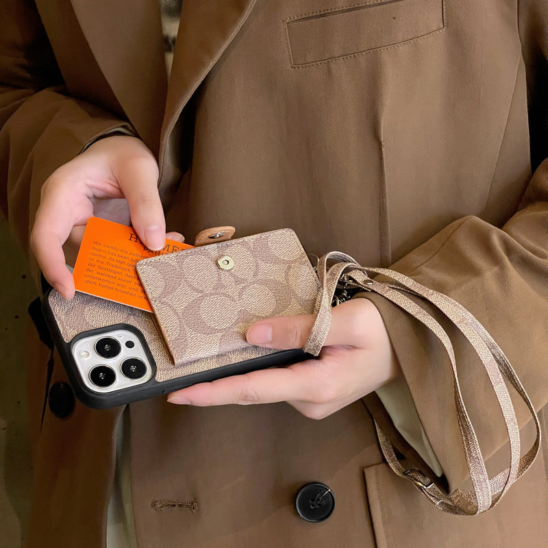 Klassisk iPhone-etui med pung og rem Hvid -SZK240402