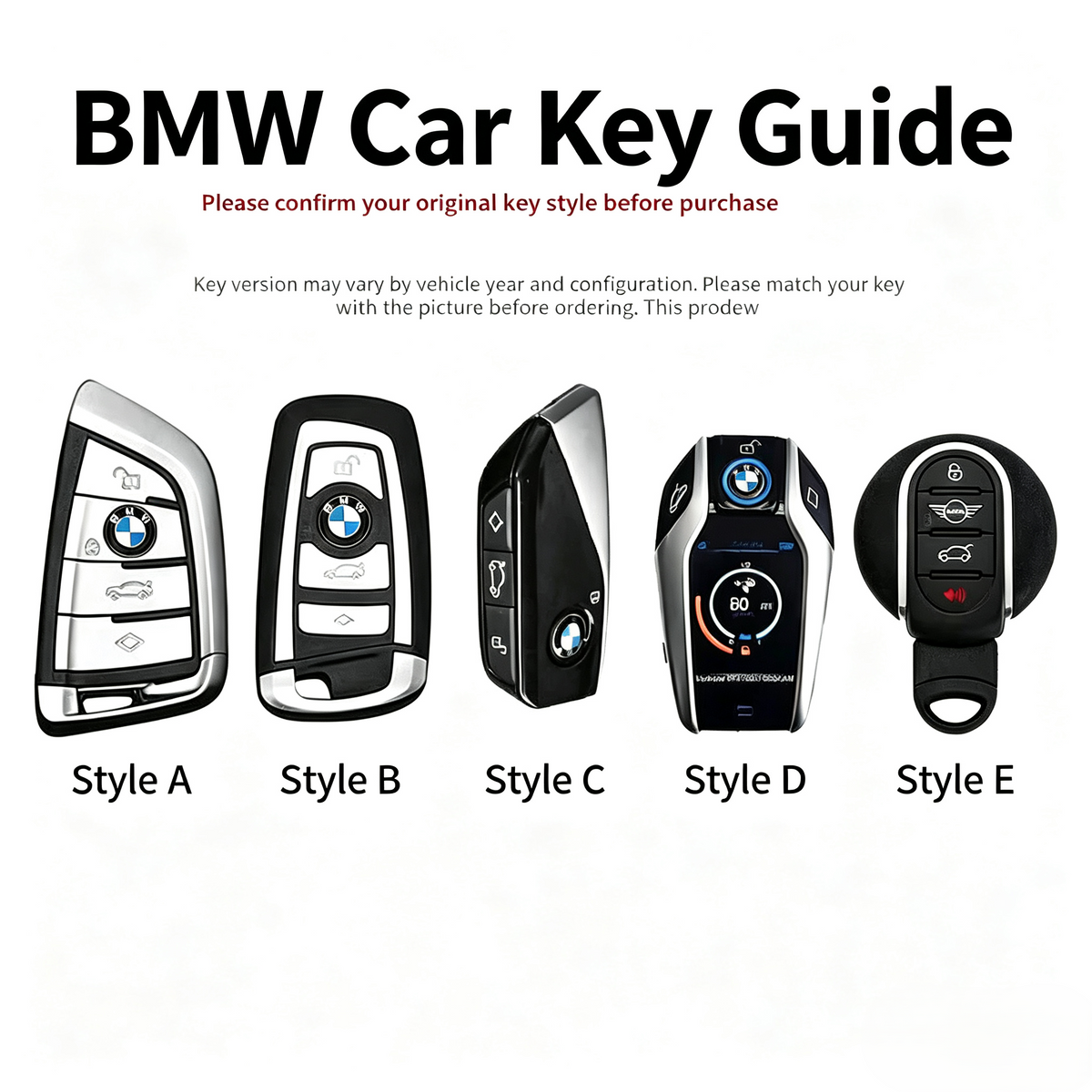Vintage Print Bow Car Key Cover Set-BMW