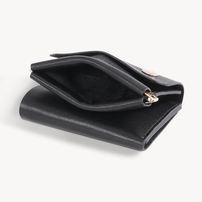 Vintage Genuine Leather Spring‑Open Short Wallet