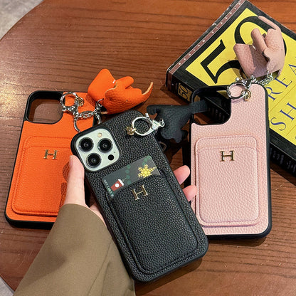 H Card Holder Læder Pendant iPhone-etui