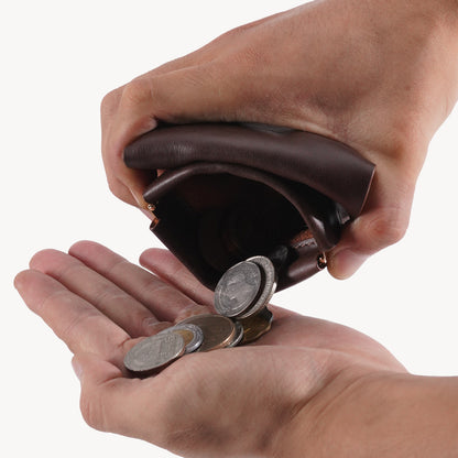 Vintage Genuine Leather Spring‑Open Short Wallet