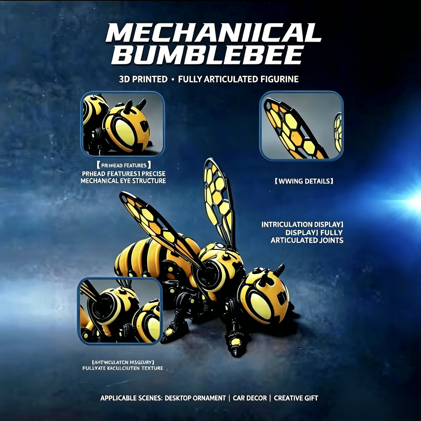 Cyber Mech Bumblebee 3D-Printed Trendy Ornament