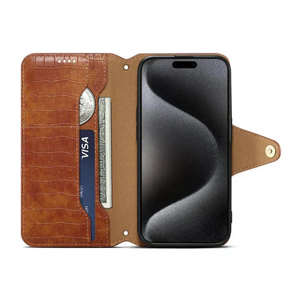 Alligator Print iPhone-etui med pung og rem