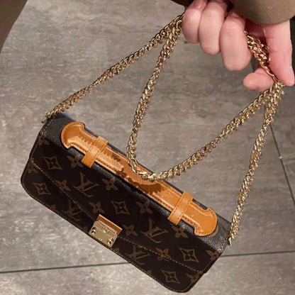 Monogram Canvas Bag Hand Held Crossbody Chain Mobile Phone