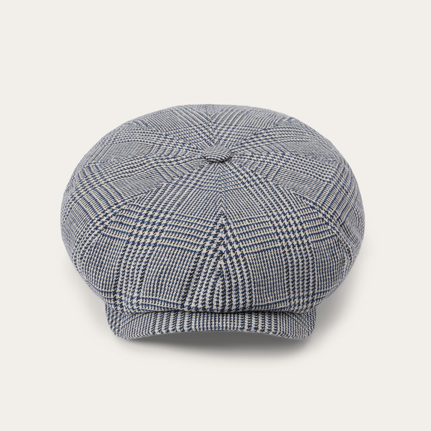 Casquette à 8 panneaux en soie/coton Glen Check
