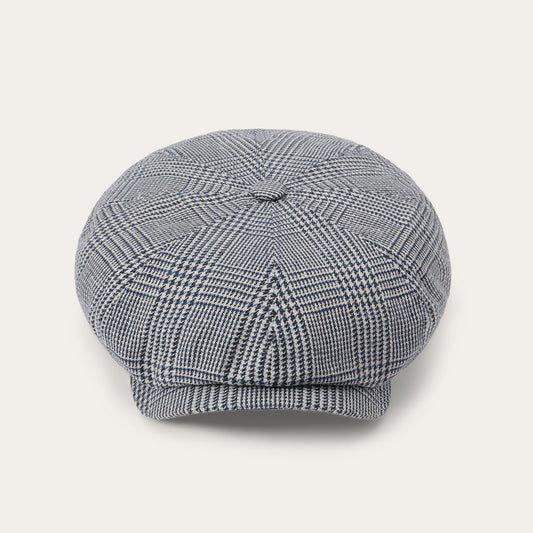 Glen Check Silke/Bomuld 8-Panel Cap
