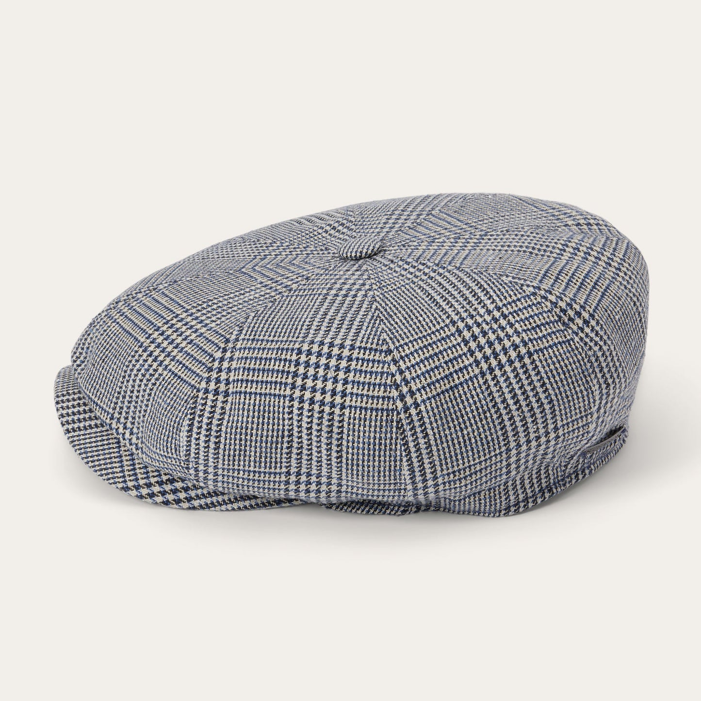 Casquette à 8 panneaux en soie/coton Glen Check