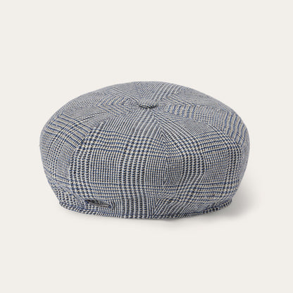 Casquette à 8 panneaux en soie/coton Glen Check