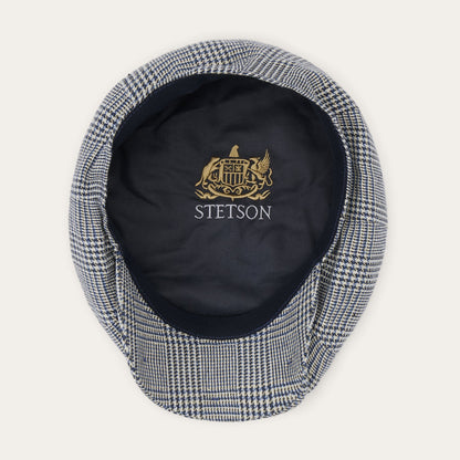Casquette à 8 panneaux en soie/coton Glen Check