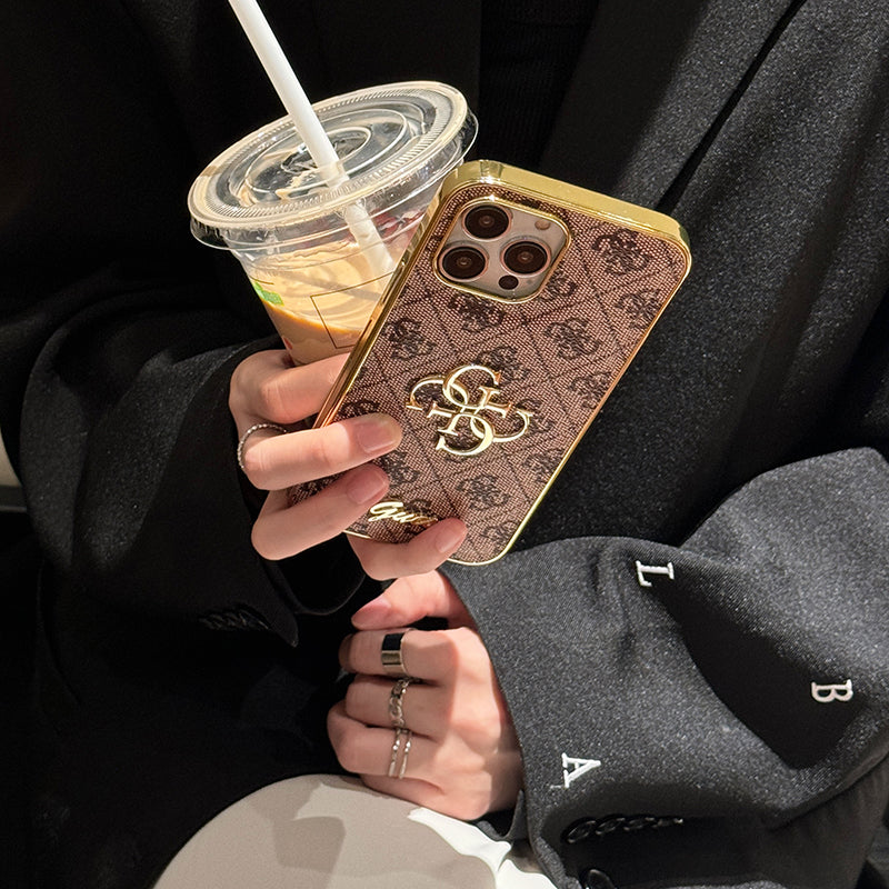 Gue Gold Logo Læder iPhone etui