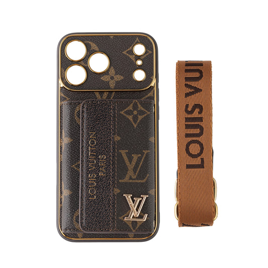 Luxury Advanced Leather iPhone Case with Card Holder & Strap