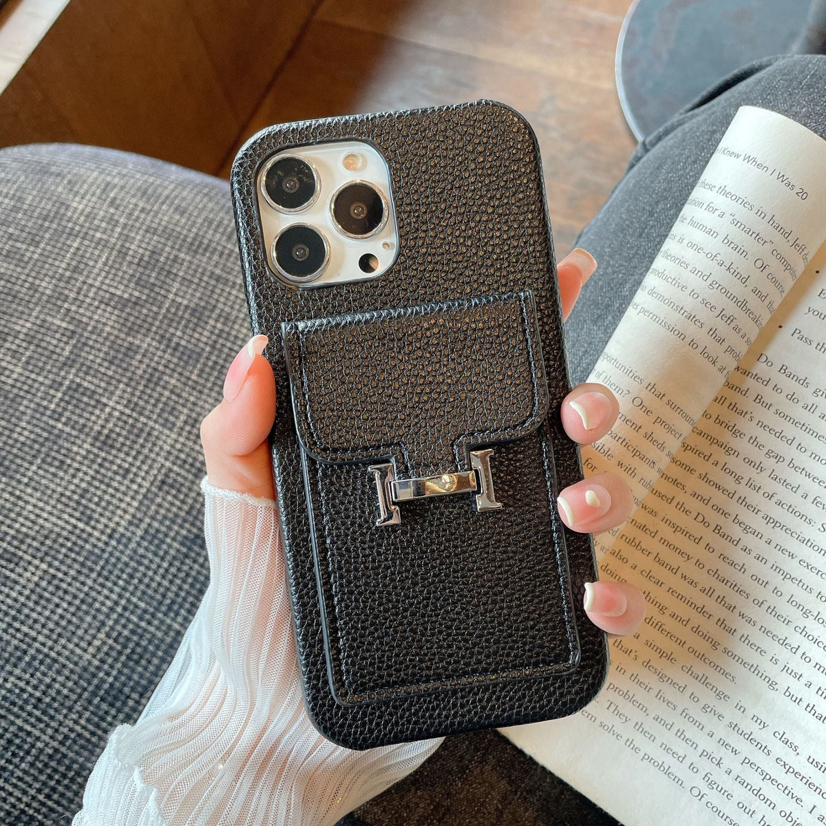 H Card Holder Læder iPhone etui