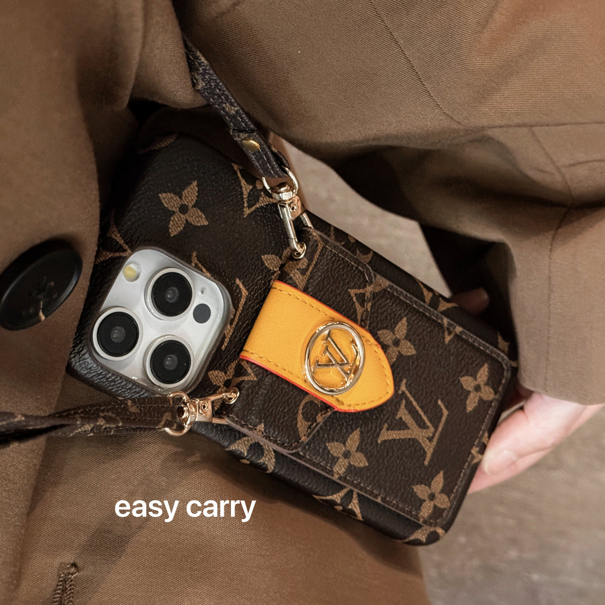 Luksus kortholder kæde iPhone etui