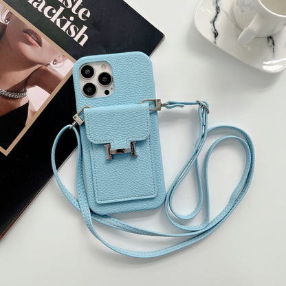 H-kortholder læderkæde iPhone-etui