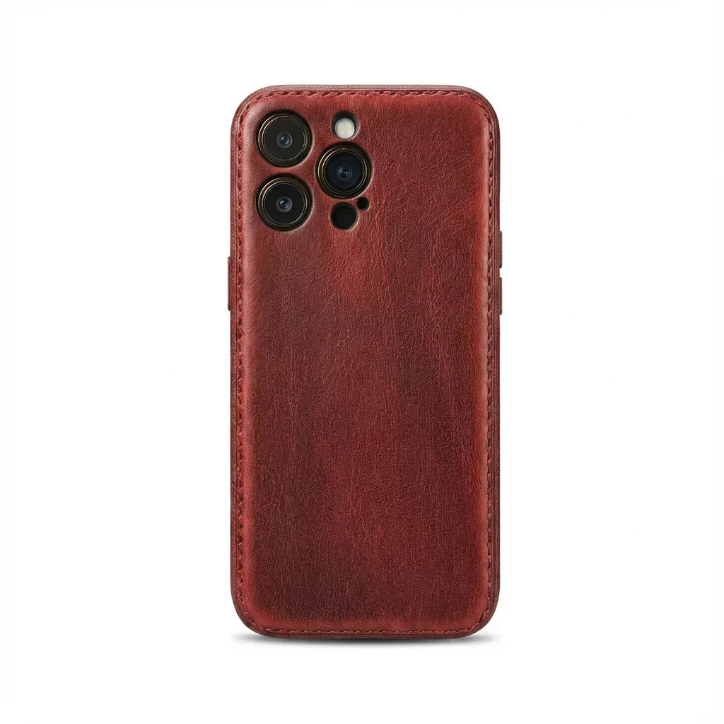 Handcrafted Vegetable-Tanned Leather iPhone Case – Vintage Patina Edition