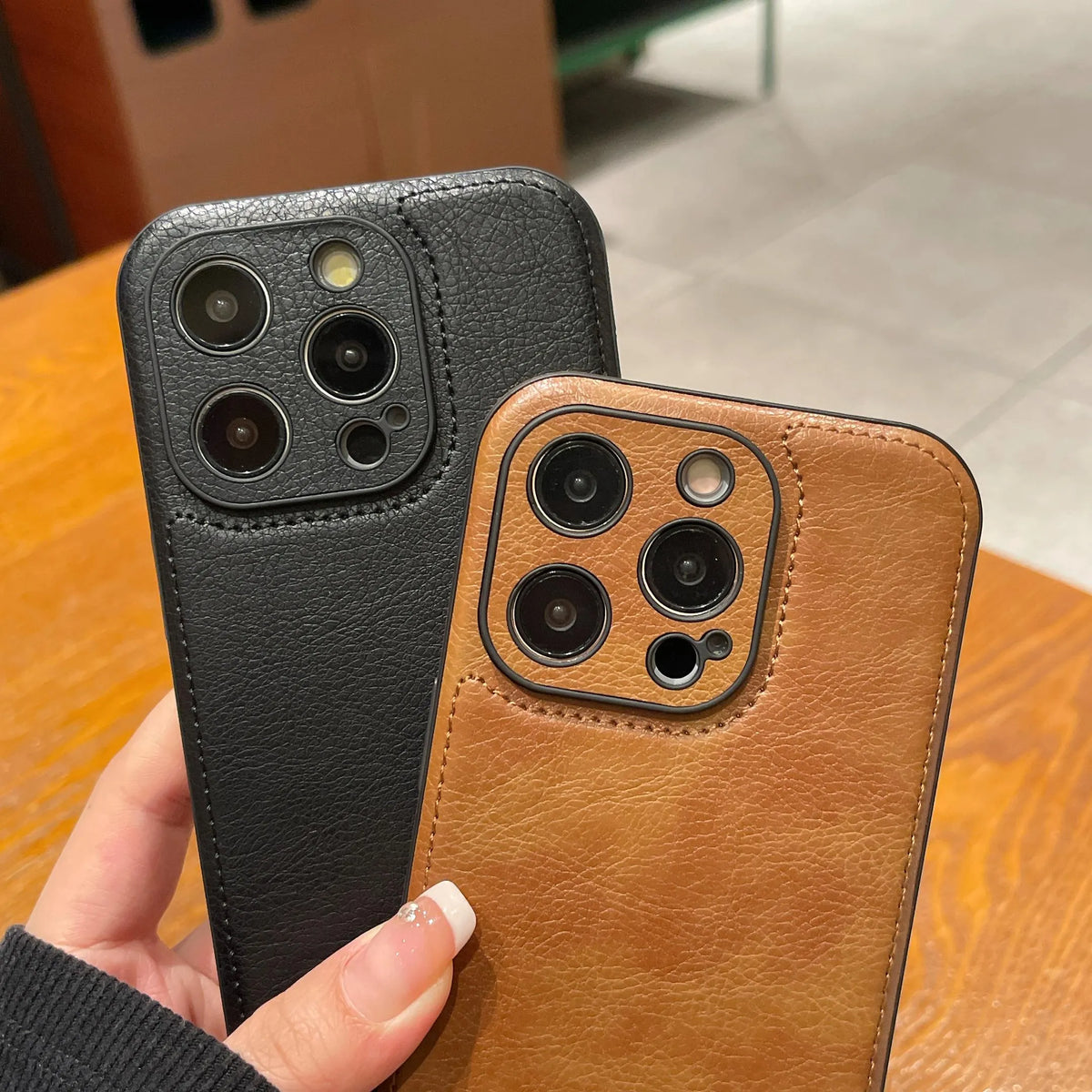 Premium vintage læder iPhone-etui – Soft Touch stødsikkert beskyttelsescover