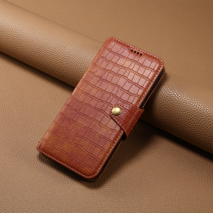 Alligator Print iPhone-etui med pung og rem