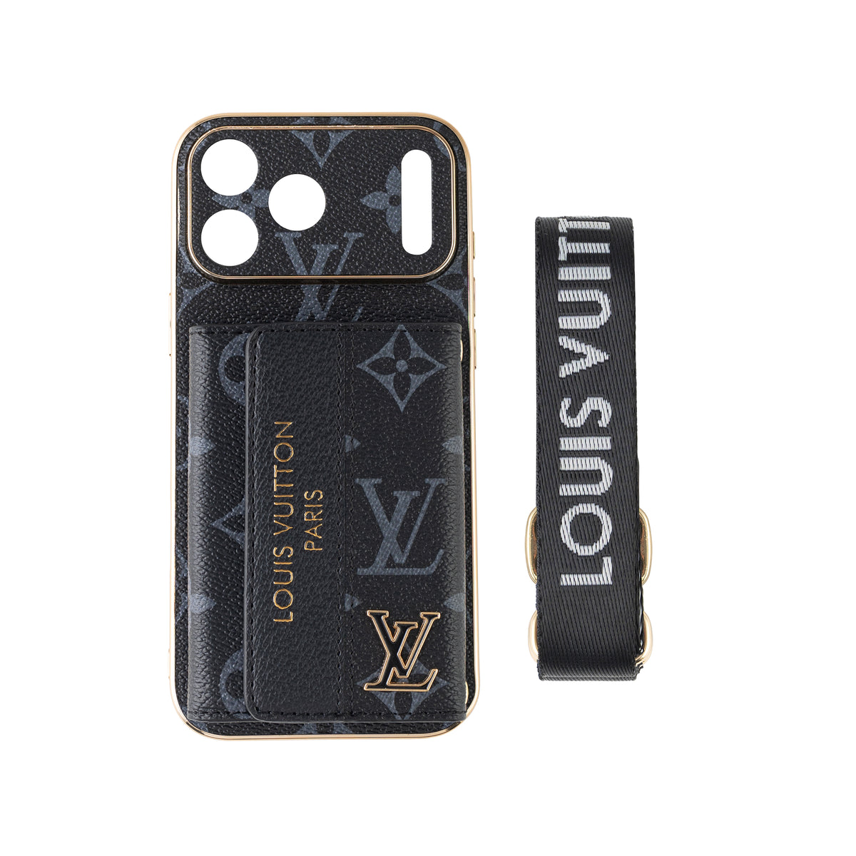 Luxury Advanced Leather iPhone Case with Card Holder & Strap