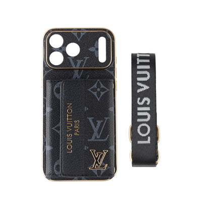Luxury Advanced Leather iPhone Case with Card Holder & Strap