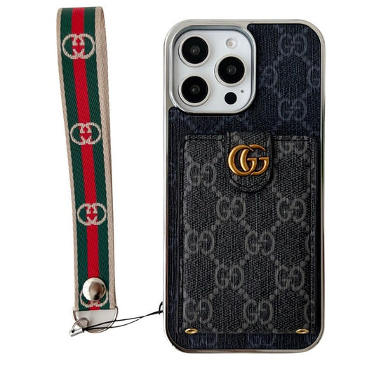 Custodia premium per iPhone con catena a mano