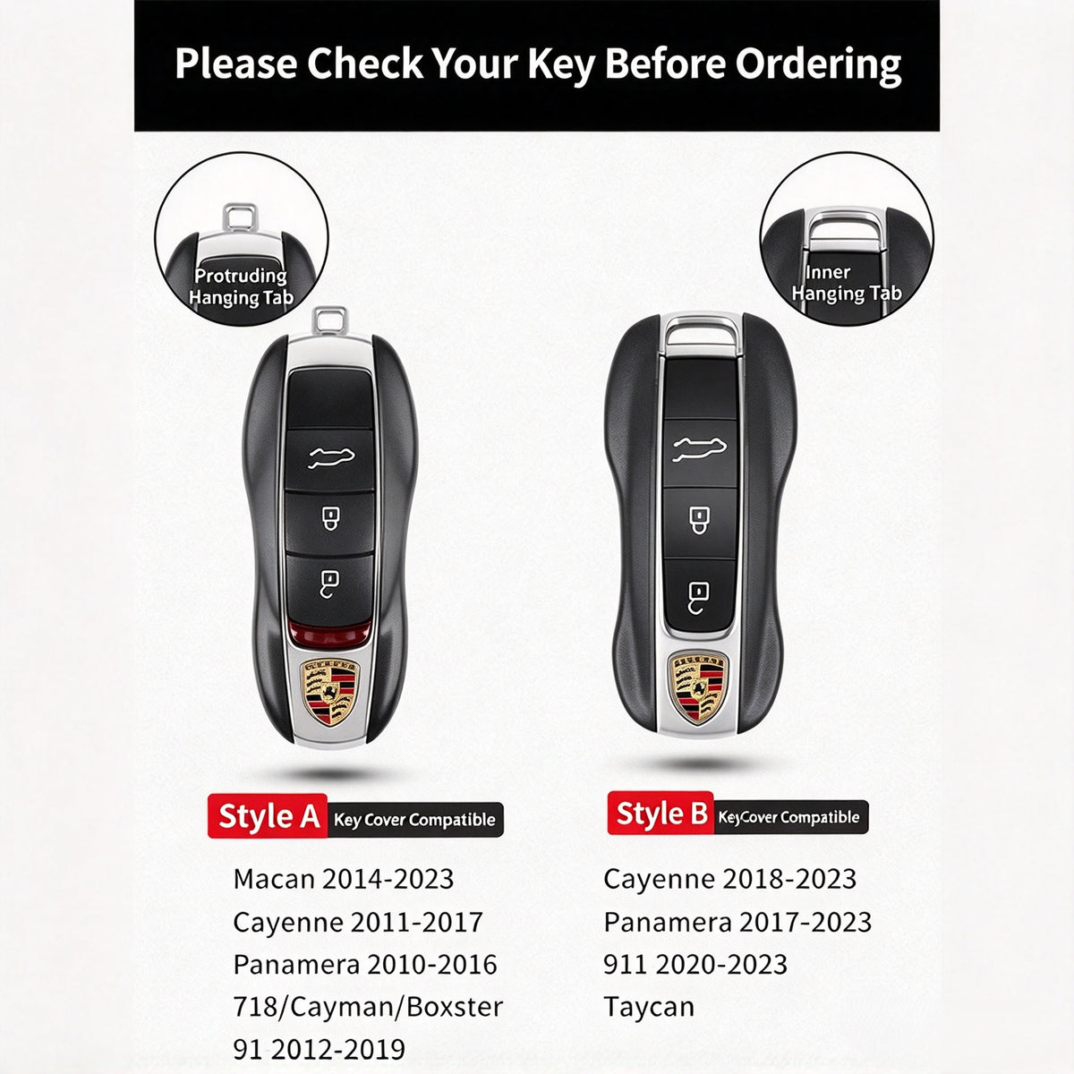 Car Key Fob Cover Set for Porsche P2