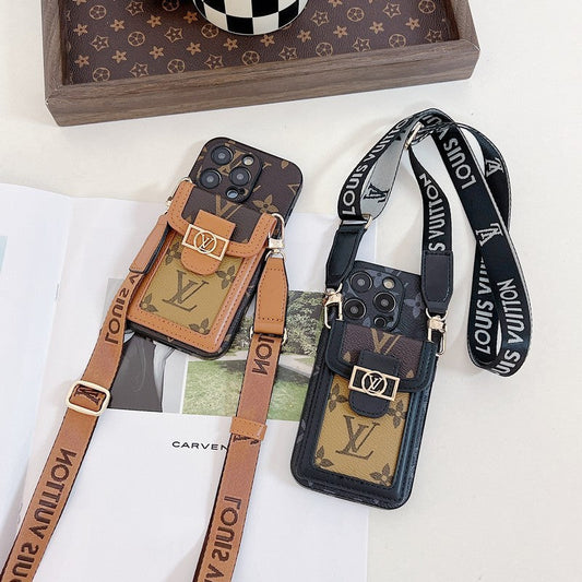 Lüks Kart Tutucu Crossbody iPhone Kılıfı