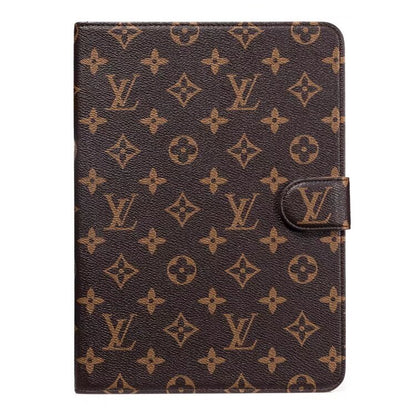 Luxury iPad Case Canvas Monogram Leather Fresh Summer Theme Pattern