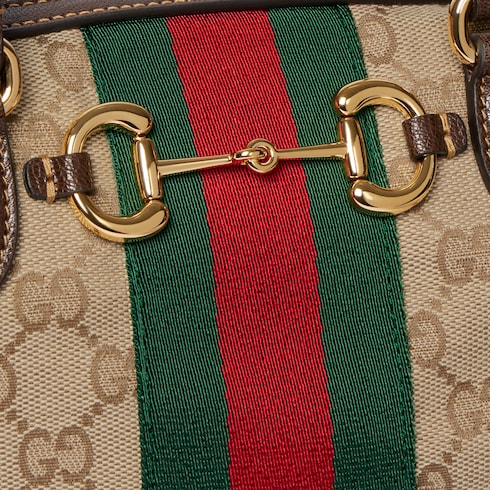 Leather Trim Jacquard Mini Boston Handbag with Metal Ornament