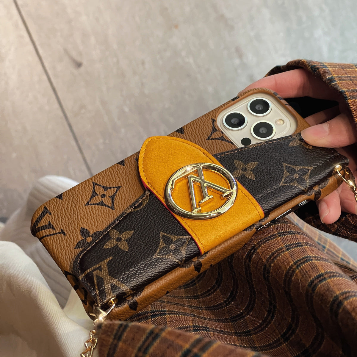 Luksus CrossBody kortholder iPhone etui