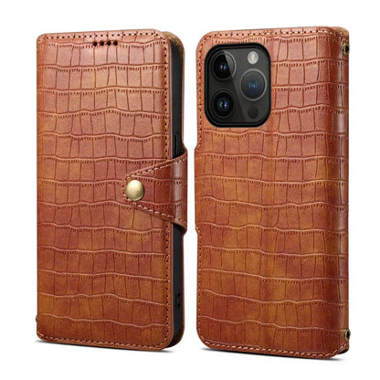 Alligator Print iPhone-etui med pung og rem