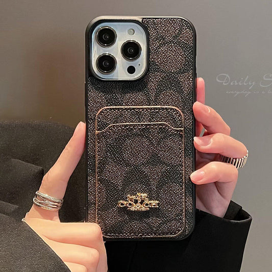 Custodia per iPhone in pelle classica con portacarte
