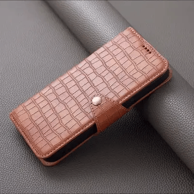 Alligator Print iPhone-etui med pung og rem