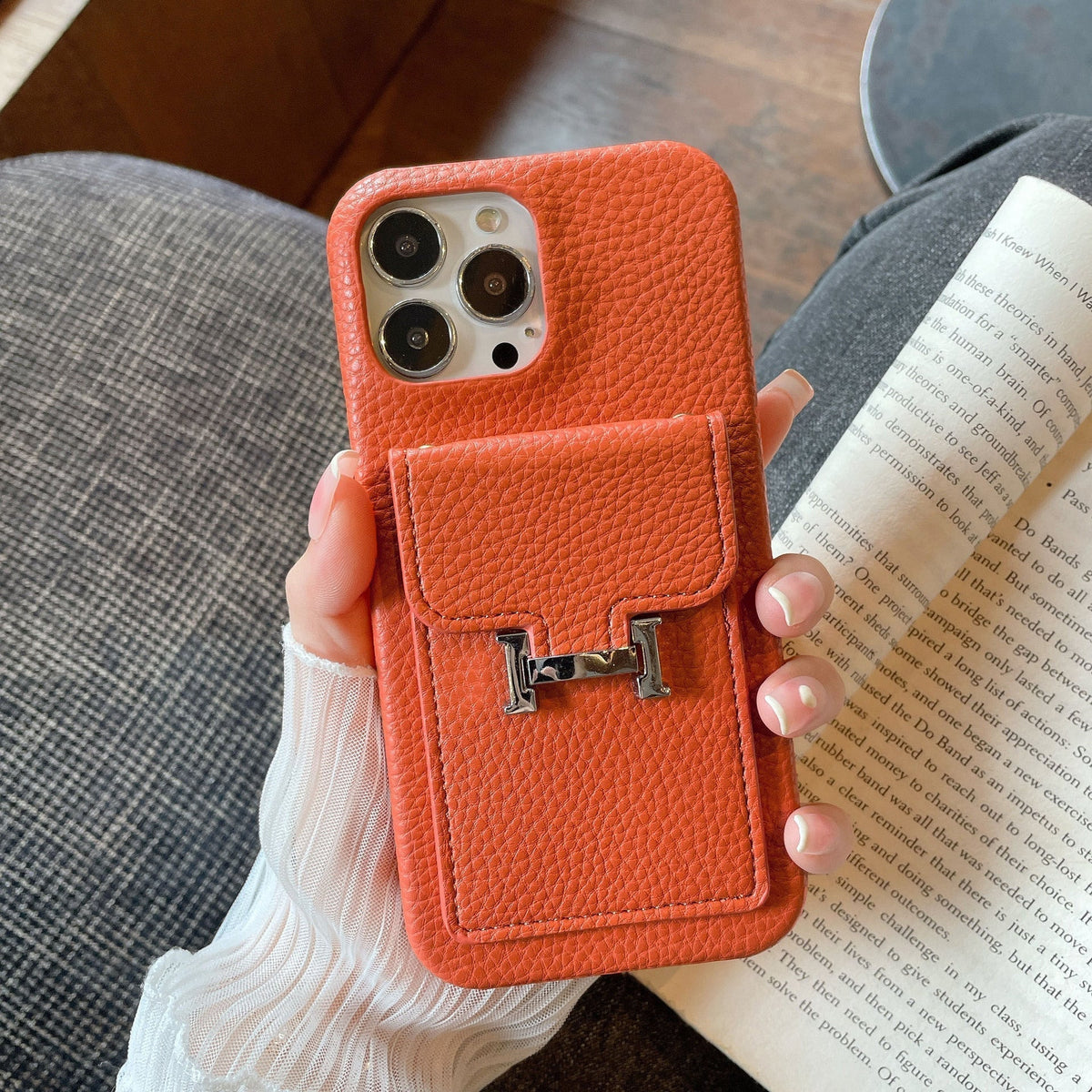H Card Holder Læder iPhone etui
