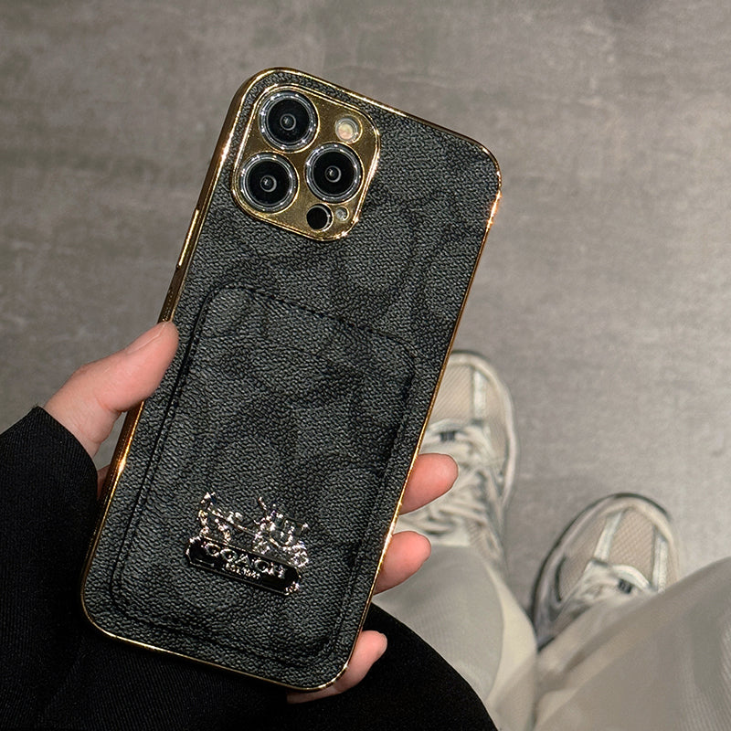 Klassisk korttaske i læder til iPhone